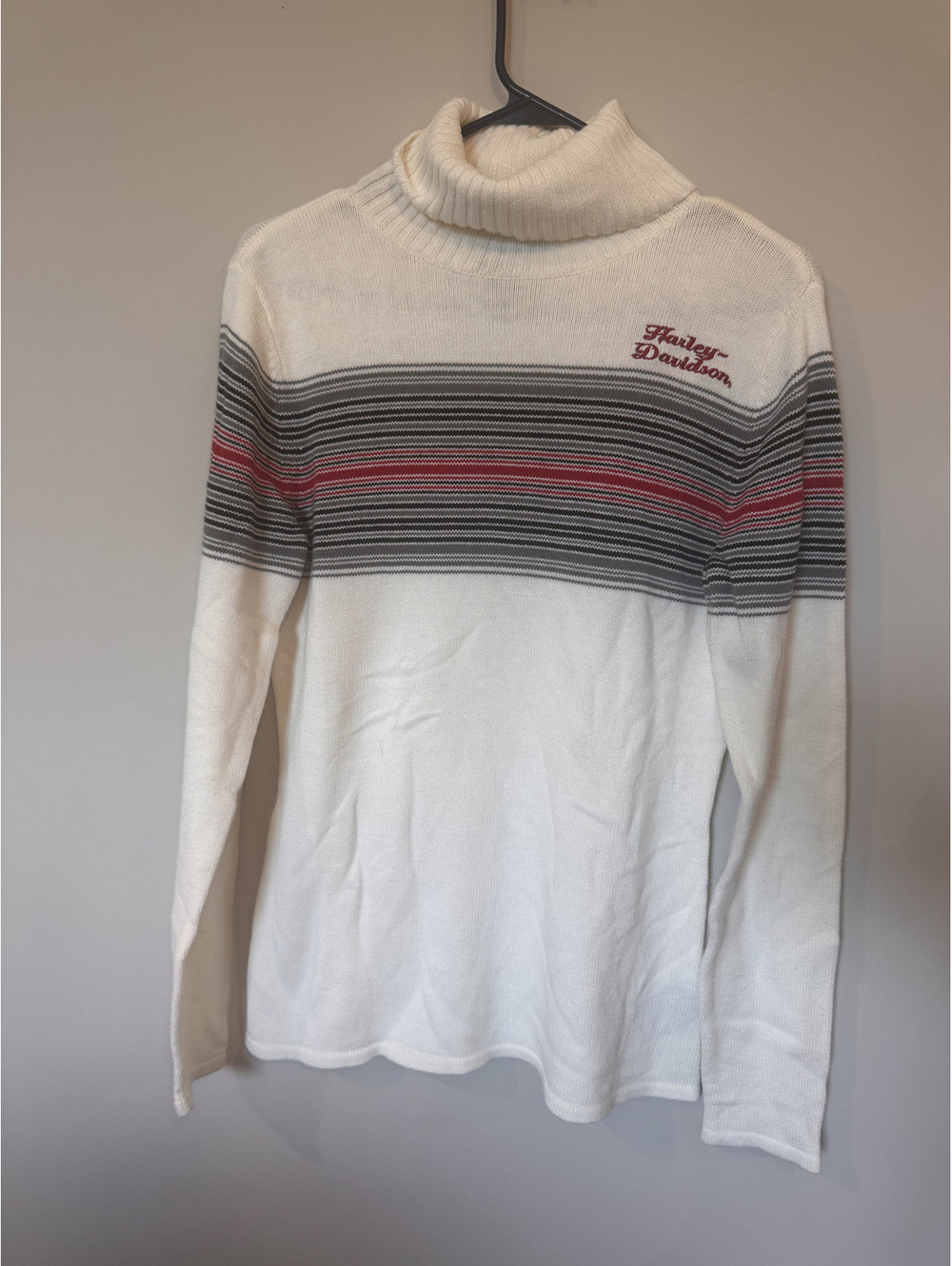 Y2K Harley Davidson Embroidered Logo Turtleneck Sweater Size Womens M